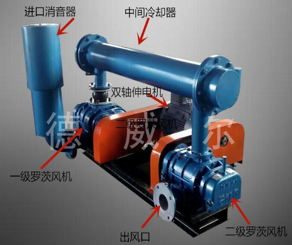 雙級串聯羅茨風機批發定制山東德